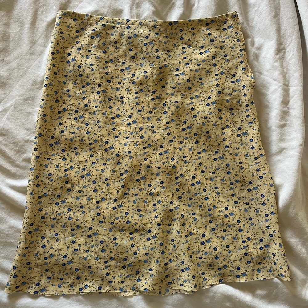 Perfect Vintage Yellow Floral Skirt